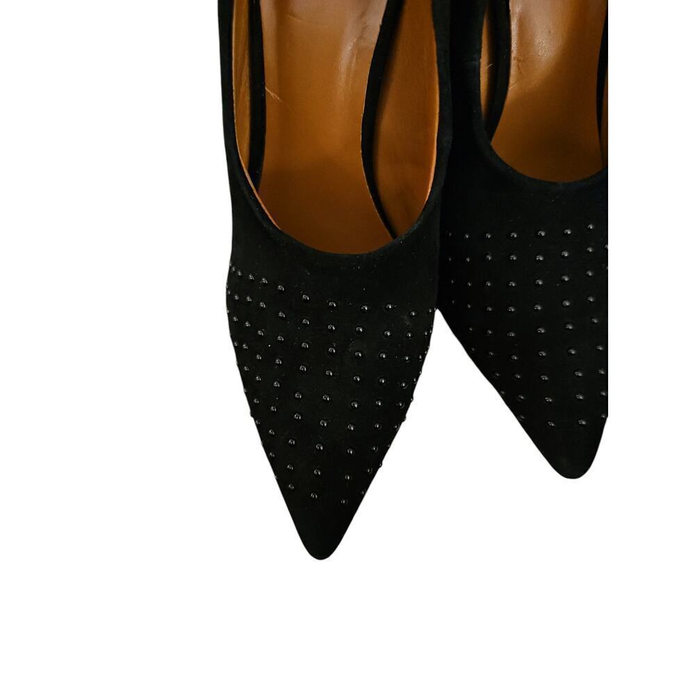 H by Halston Laurel black suede stud heels sz 6.5 SH70 - Picture 4 of 6